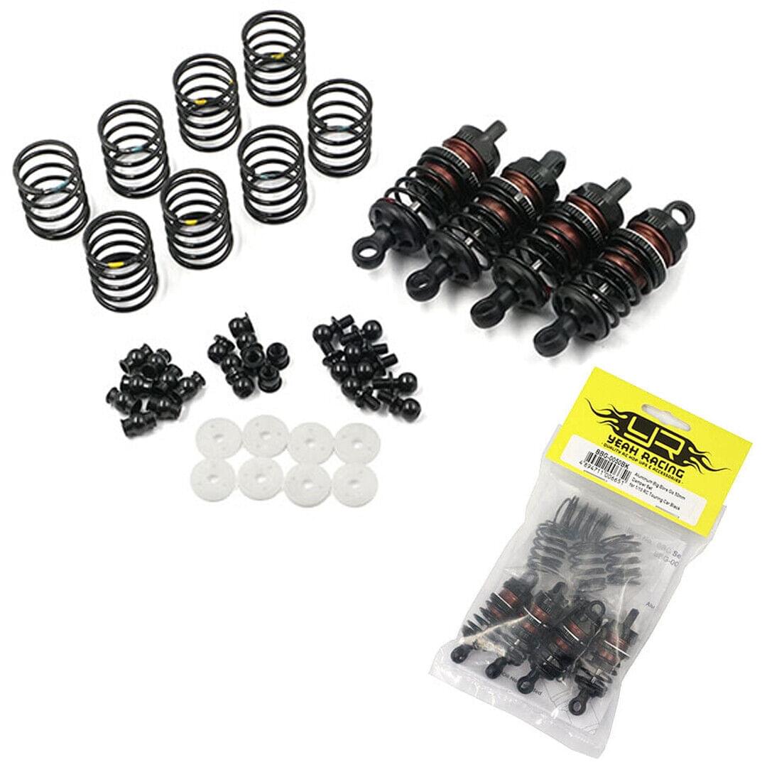 Ensemble d'amortisseurs en aluminium Big Bore Go 50mm pour voiture RC 1/10 (x4) BBG-0050BK - Breizh Modélisme.