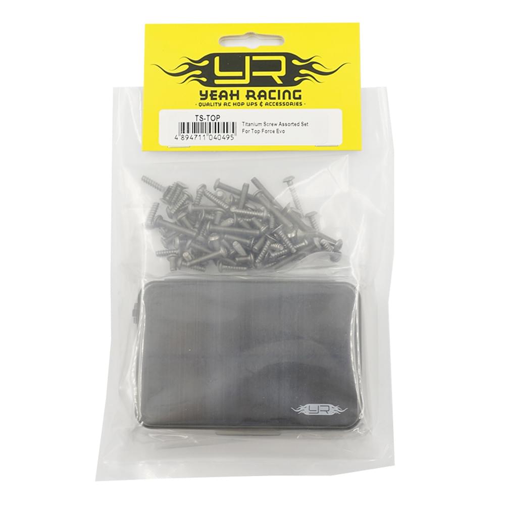 Ensemble de vis en titane assorties V2 avec mini-boîte pour Tamiya Top Force Evo 2021 - Breizh Modélisme.