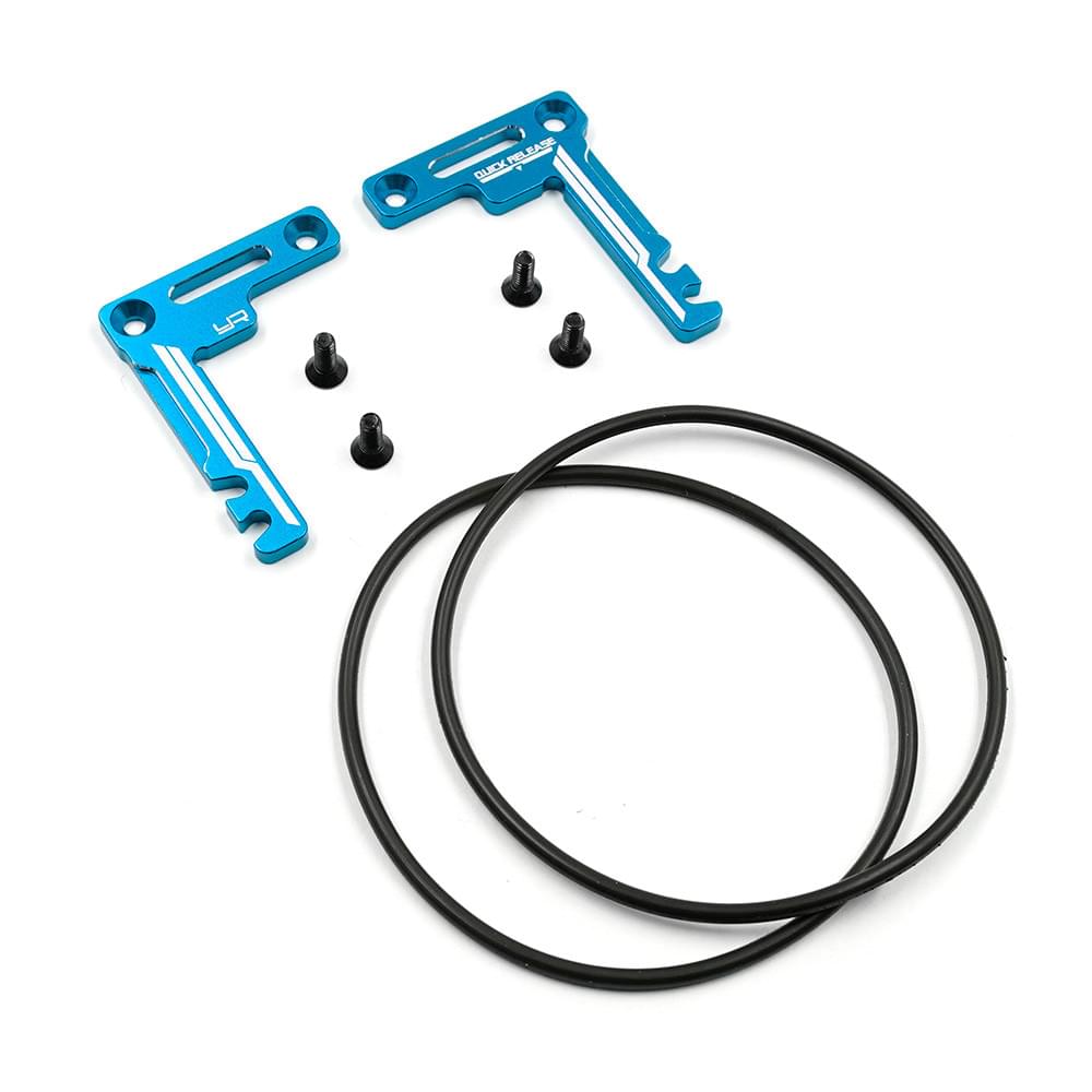 Jeu de supports de batterie courts en aluminium pour Tamiya TT02 - TATT-075BU - Breizh Modélisme.