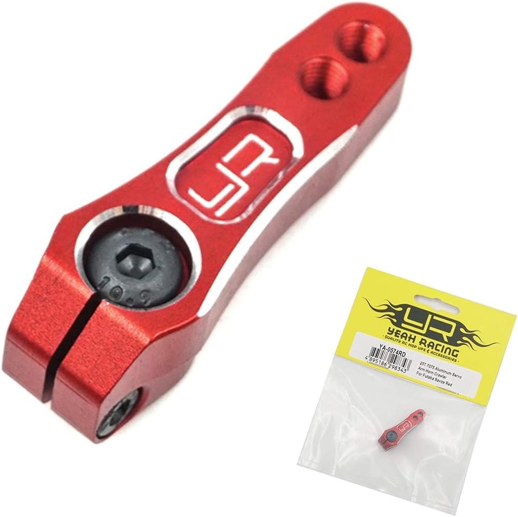 Palonnier servo 25T crawler alu rouge pour Futaba / savox - Breizh Modélisme.