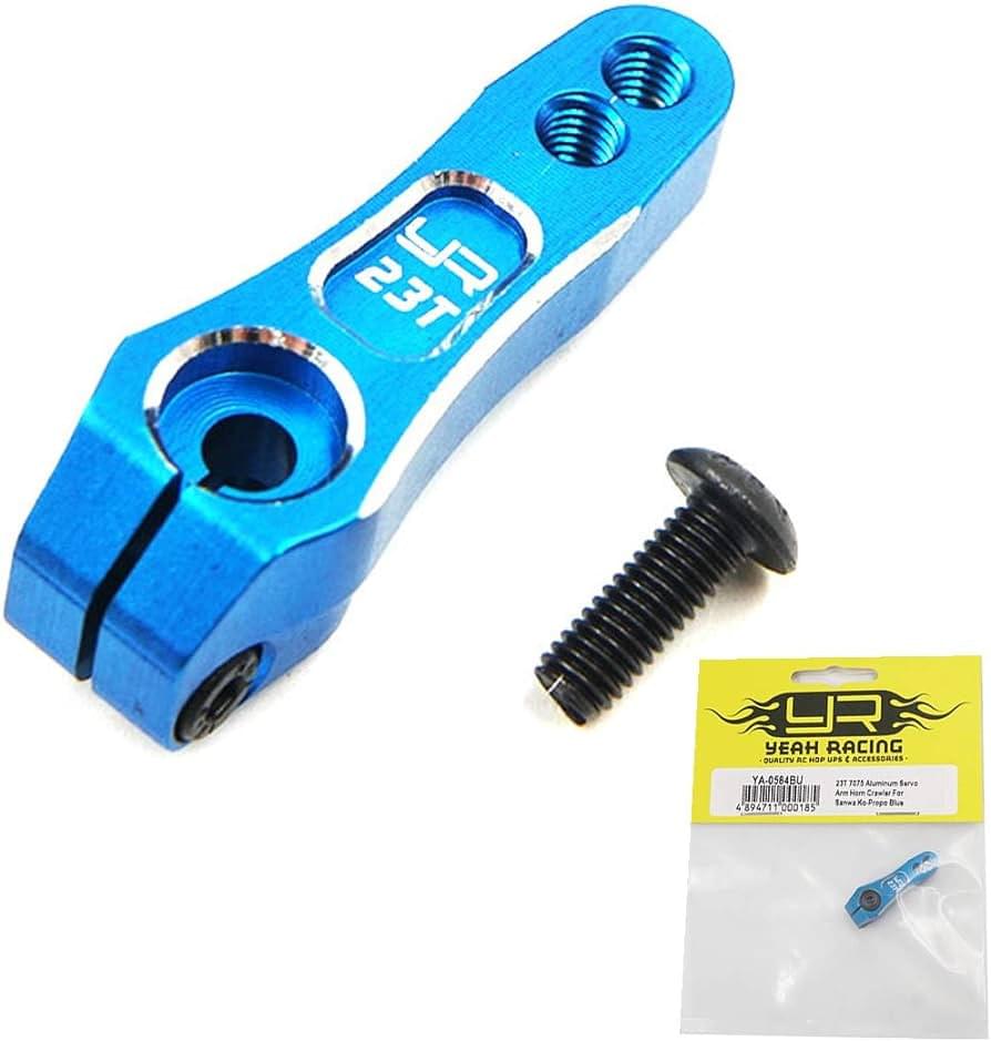 Palonnier servo double en aluminium 23T bleu - Breizh Modélisme.