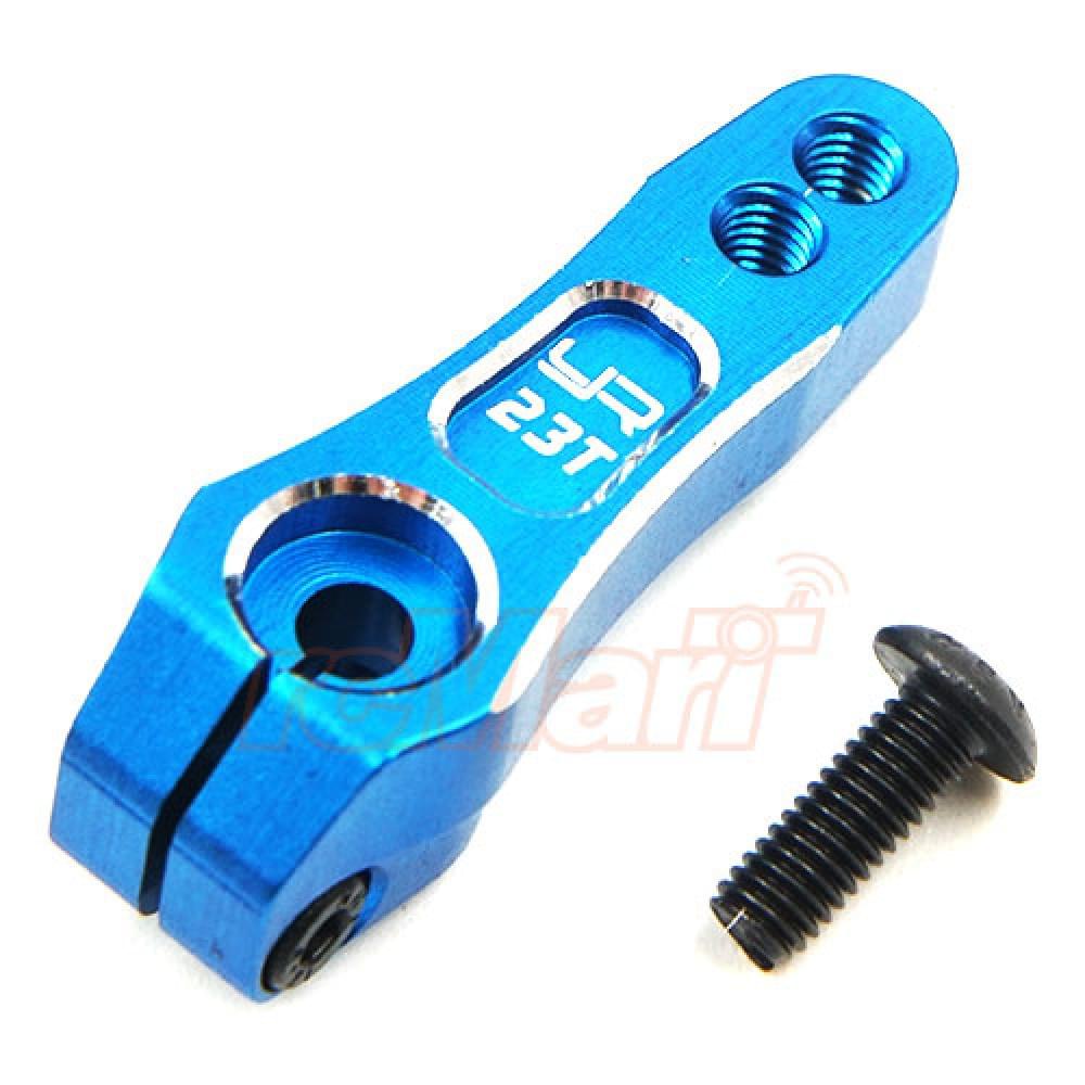 Palonnier servo double en aluminium 23T bleu - Breizh Modélisme.