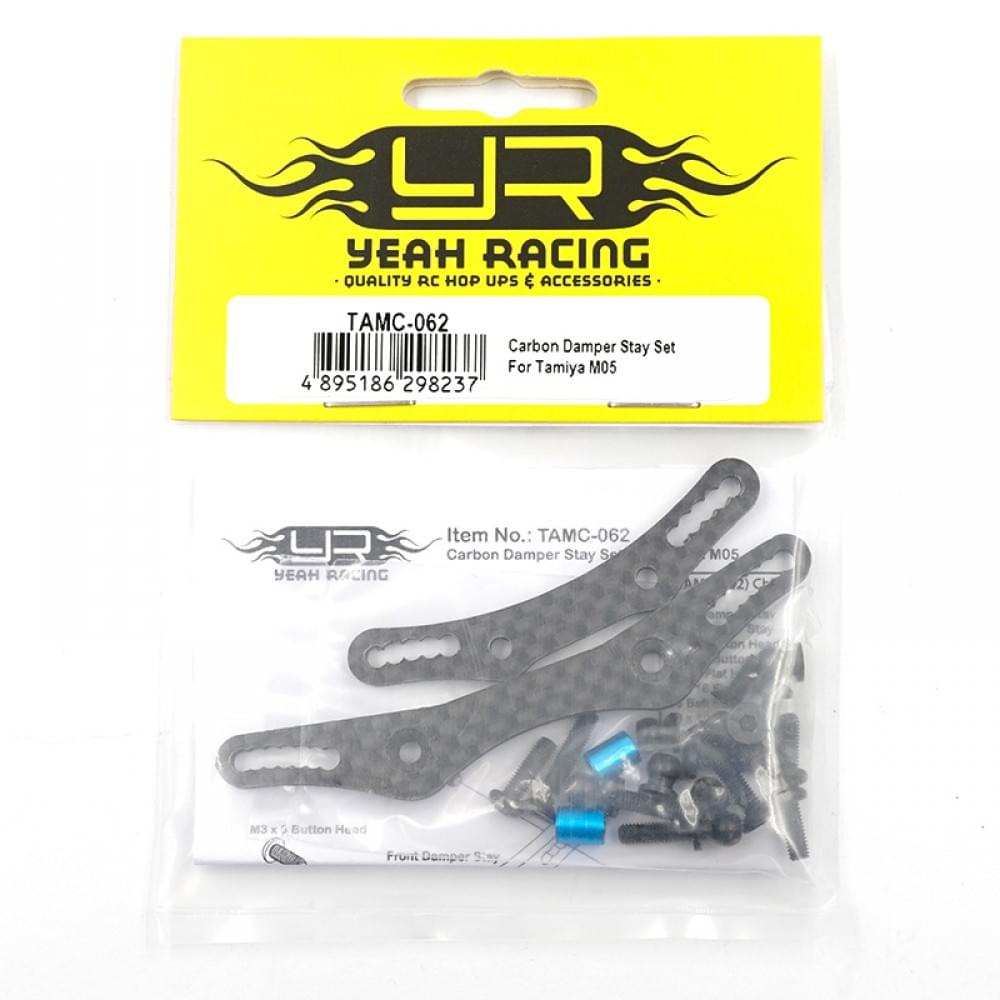 Supports d'Amortisseurs carbone Avant et arrière pour Tamiya M05 Yeah Racing - Breizh Modélisme.
