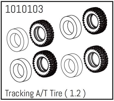 1.2 Tracking A/T Tire - PRO Crawler 1:18 (4)" - Breizh Modélisme.