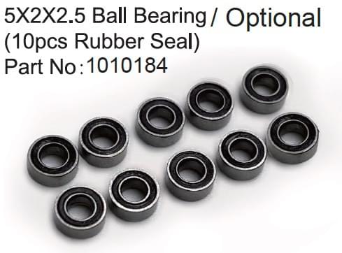 5X2X2.5 Ball Bearing ( 10pcs Rubber Seal ) - Breizh Modélisme.