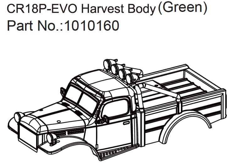 Harvest Body (matt green) - EVO 1:18 - Breizh Modélisme.