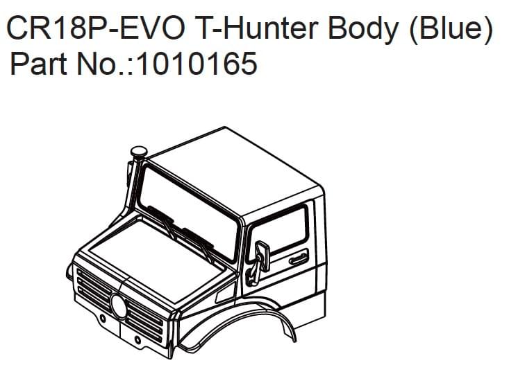 T-Hunter PC Body (blue) - EVO 1:18 - Breizh Modélisme.